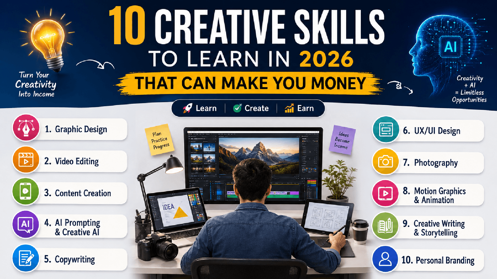 10 Creative Skills to Learn in 2026 That Can Make You Money